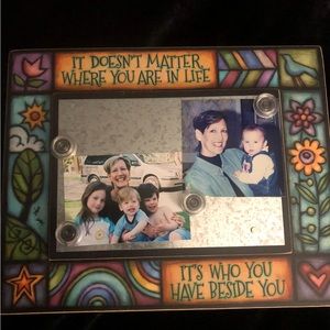 Original Painted Wood Frame Magnetic Ready to Hang -Read Words on Frame